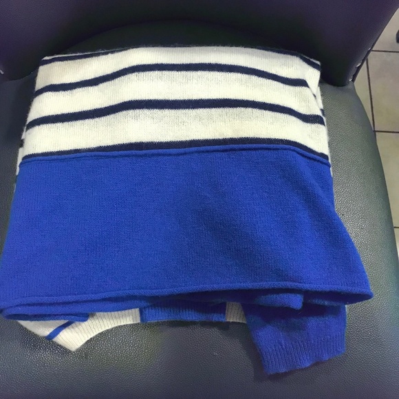 Iris & Ink 100% Cashmere striped oversized pullover sweater - Picture 14 of 15